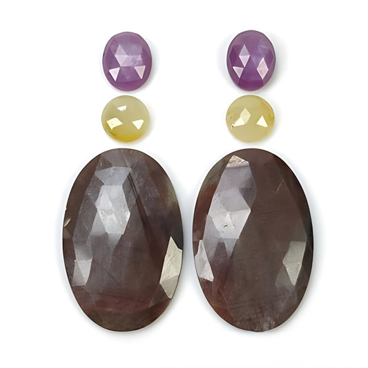 Zafiro múltiple con parte posterior plana