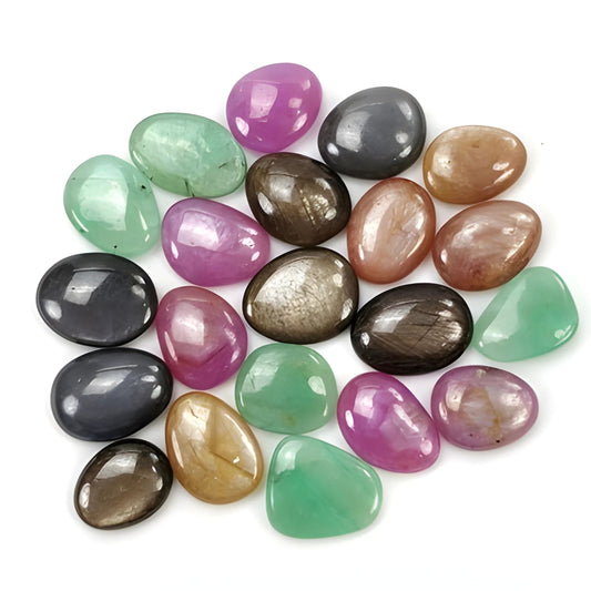 multi sapphire uneven cabochon