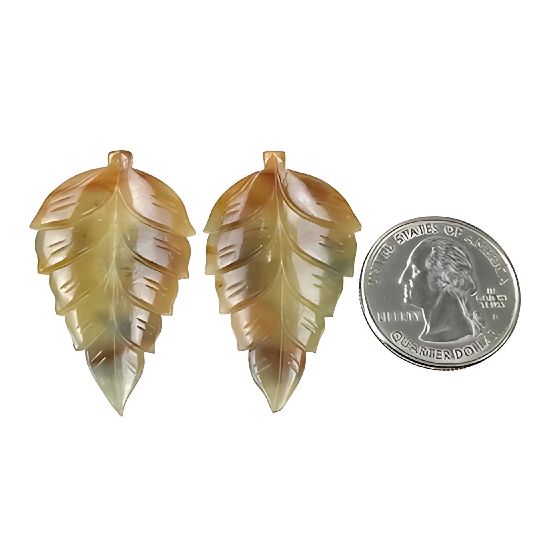 マルチサファイアのインドの葉の彫刻