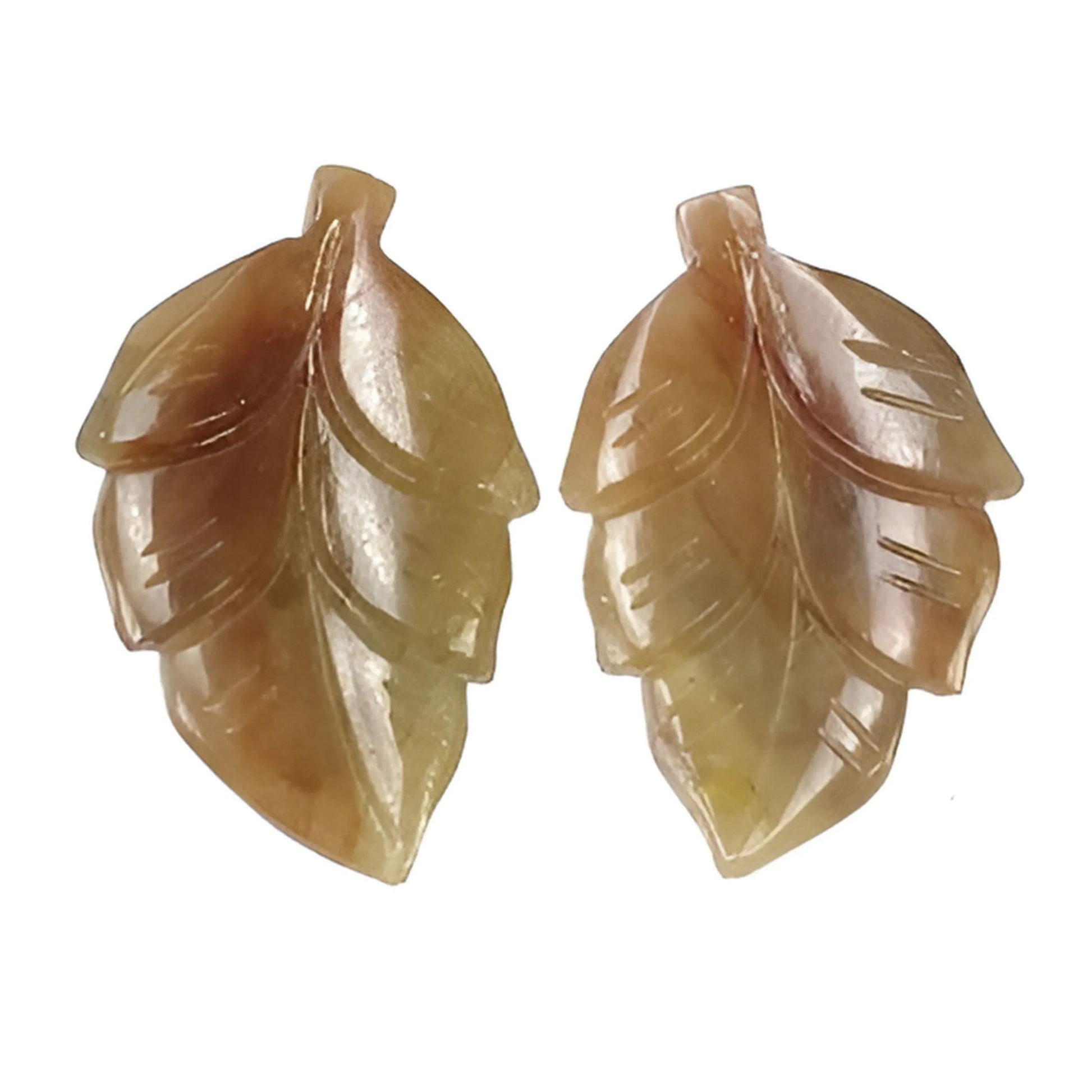 multi sapphire Indian leaf carving 