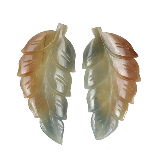 multi sapphire Indian leaf carving 