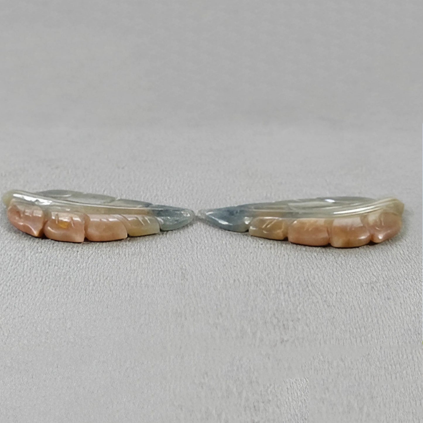 33.00cts Multi Sapphire Gemstone Carving Natural Untreated Indian Leaf Shape Pair