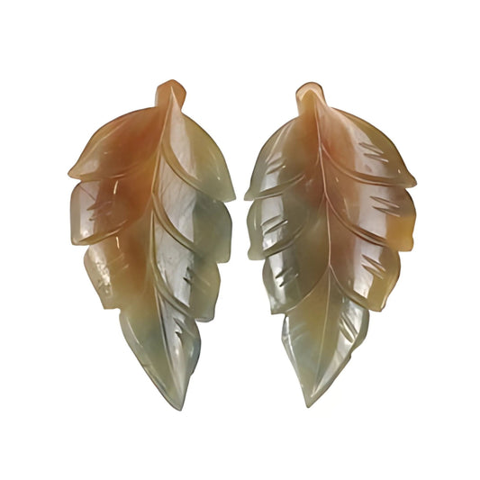 multi sapphire Indian leaf carving