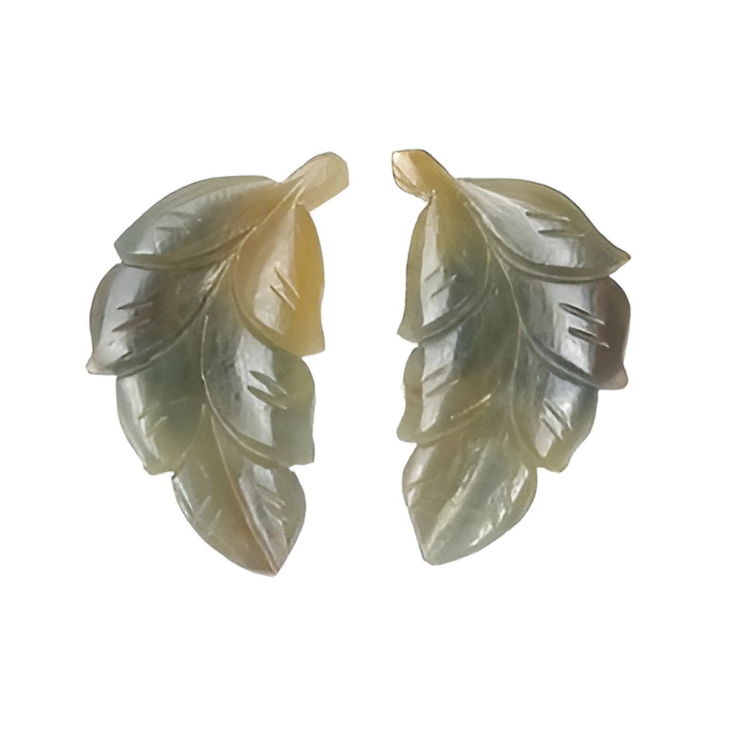 multi sapphire Indian leaf carving