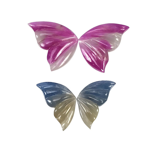 multi sapphire butterfly shape carving