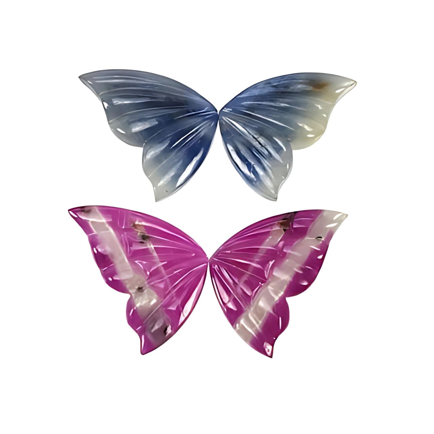 multi sapphire butterfly shape carving