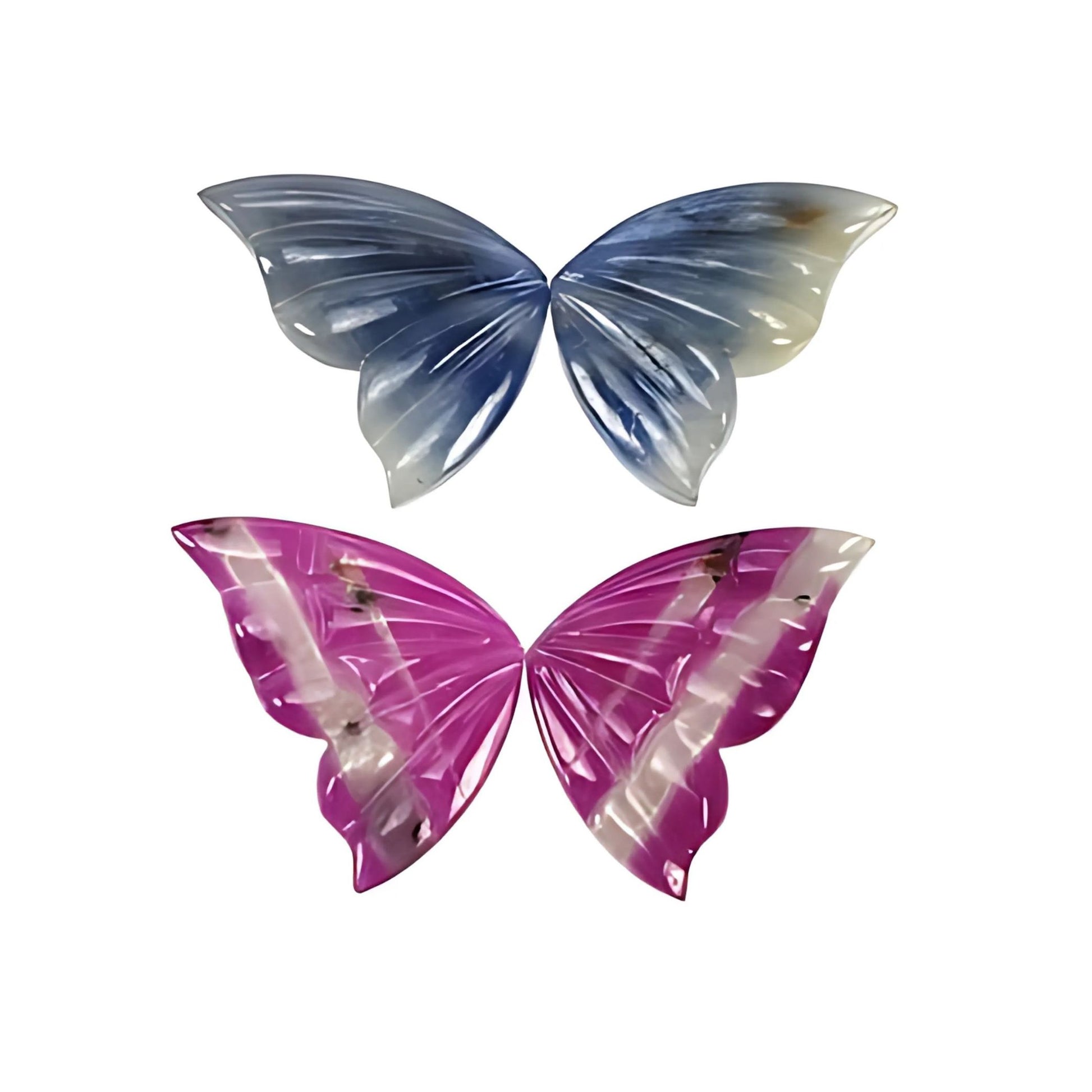 multi sapphire butterfly shape carving