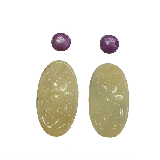 multi sapphire oval, round carving