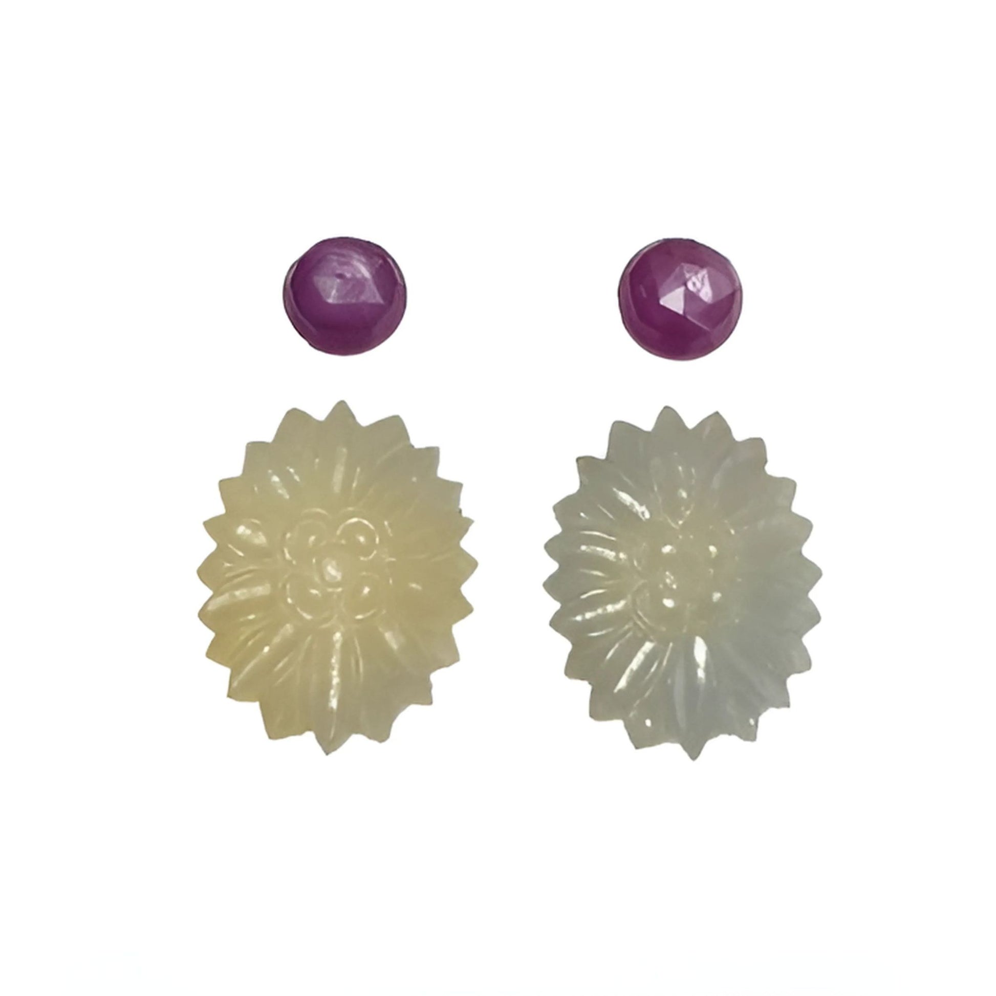 multi sapphire oval, round carving