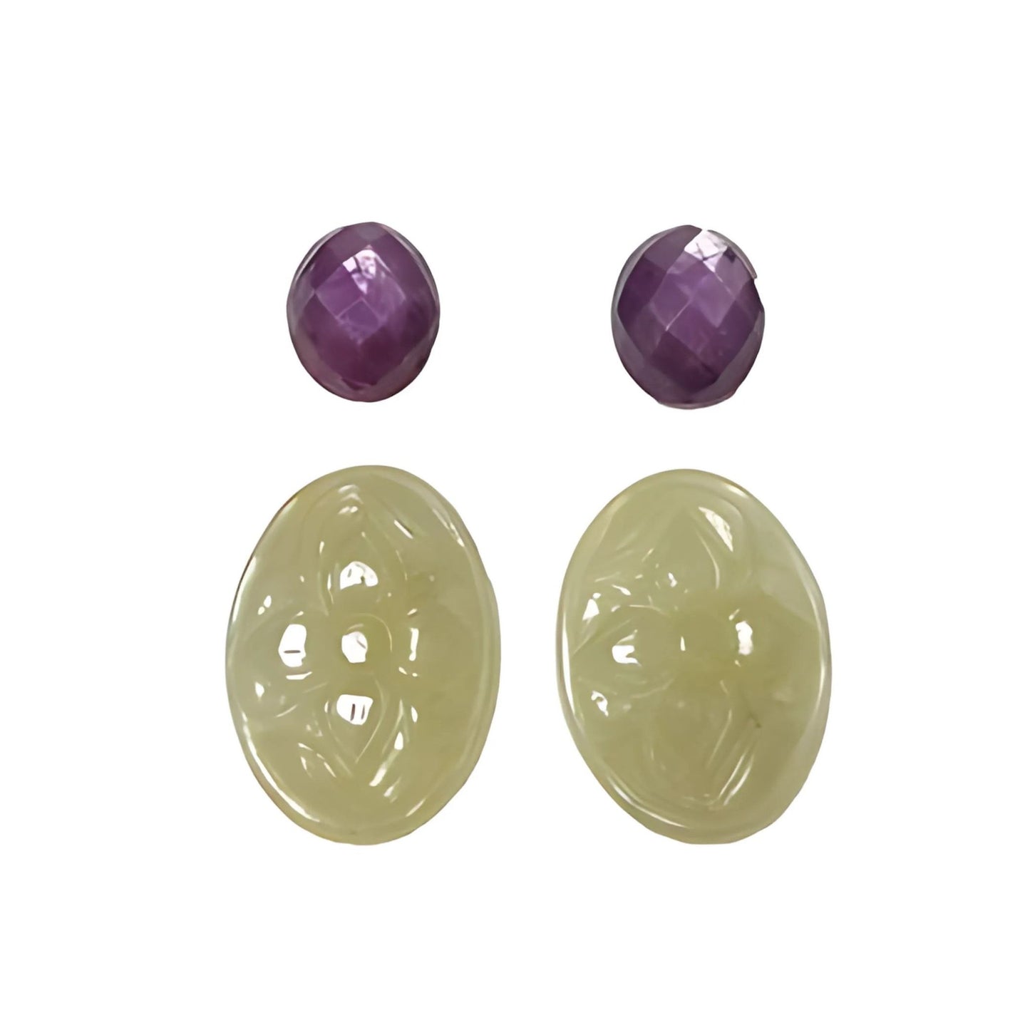 multi sapphire oval shape carving