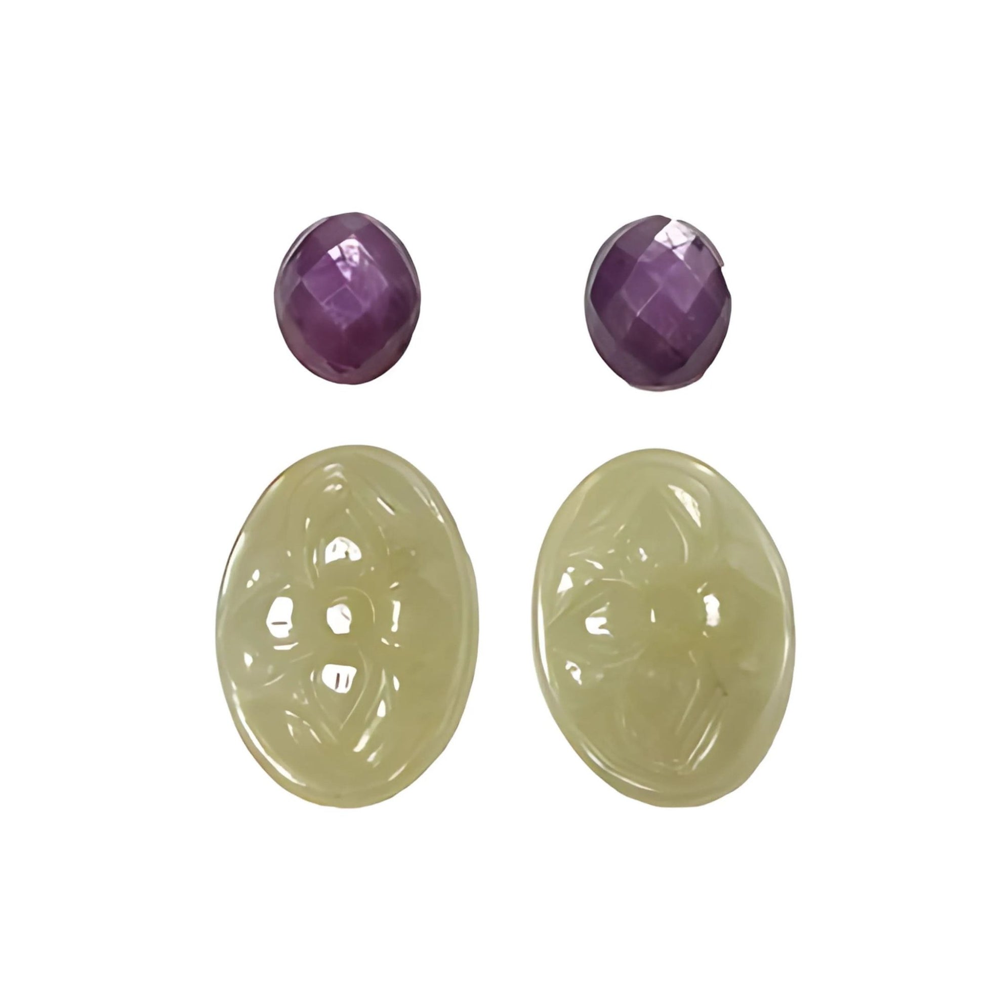 multi sapphire oval shape carving