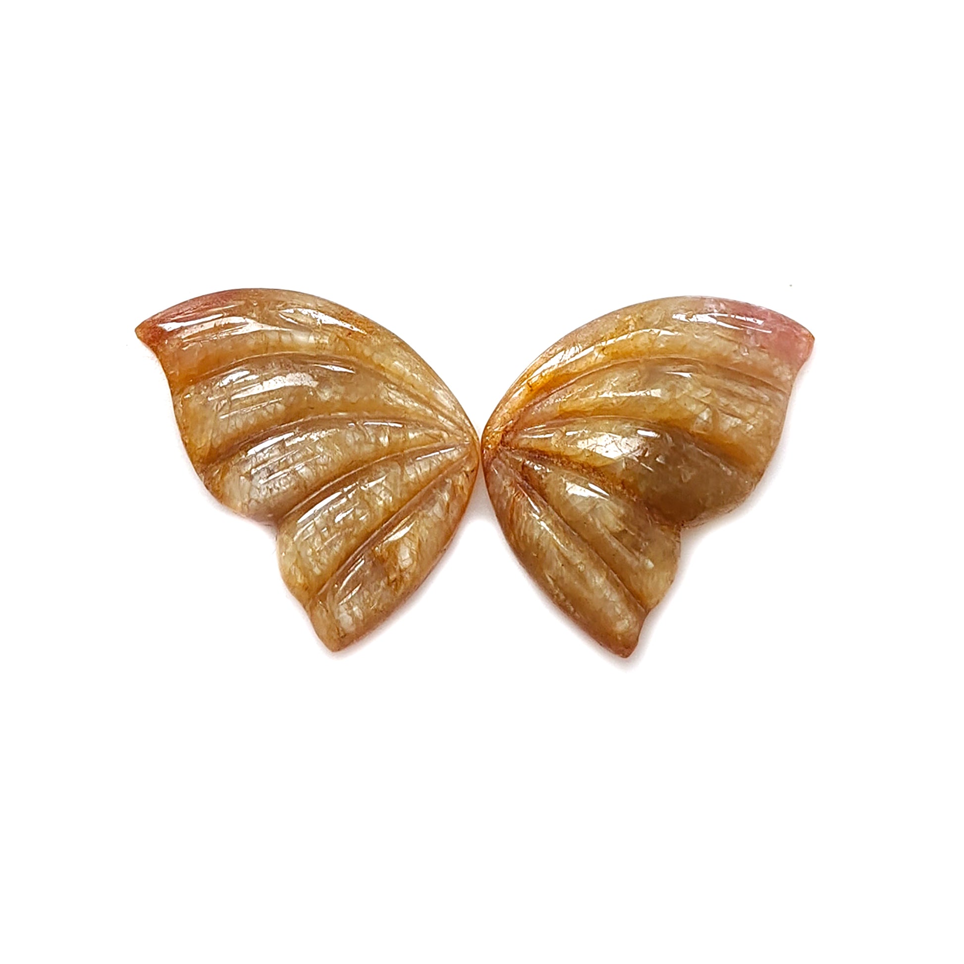 multi sapphire butterfly carving gemstone