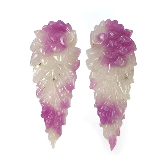 multi sapphire angel wings carving