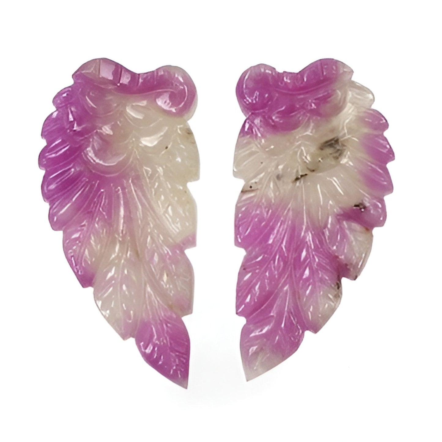 multi sapphire angel wings carving