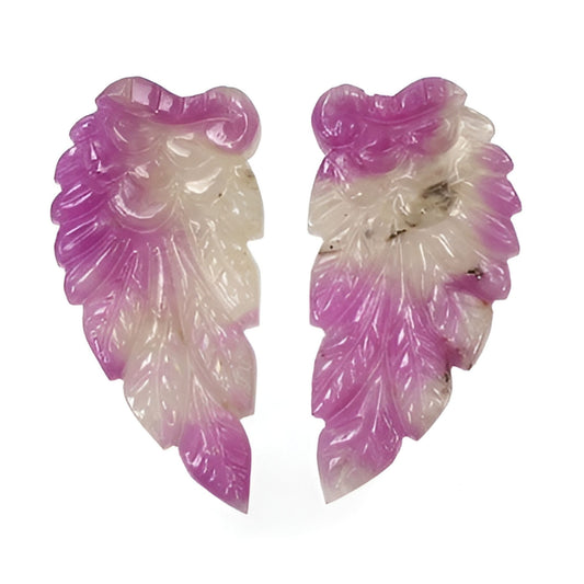 multi sapphire angel wings carving