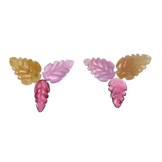 multi sapphire leaves carving