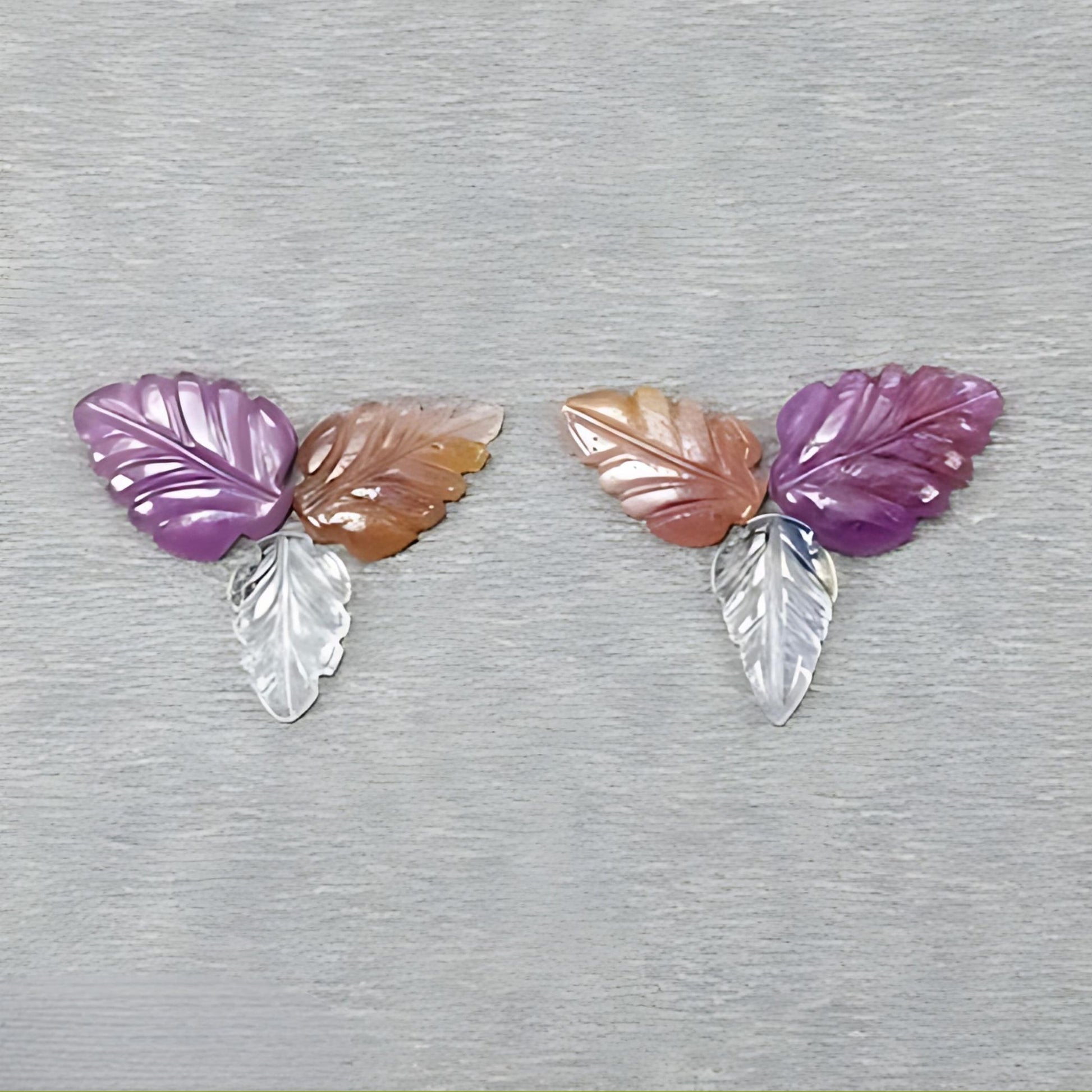 多颗蓝宝石叶子雕刻