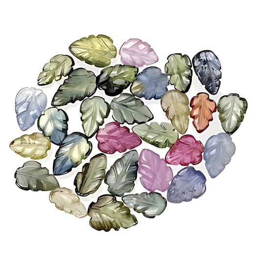 multi sapphire leaves carving