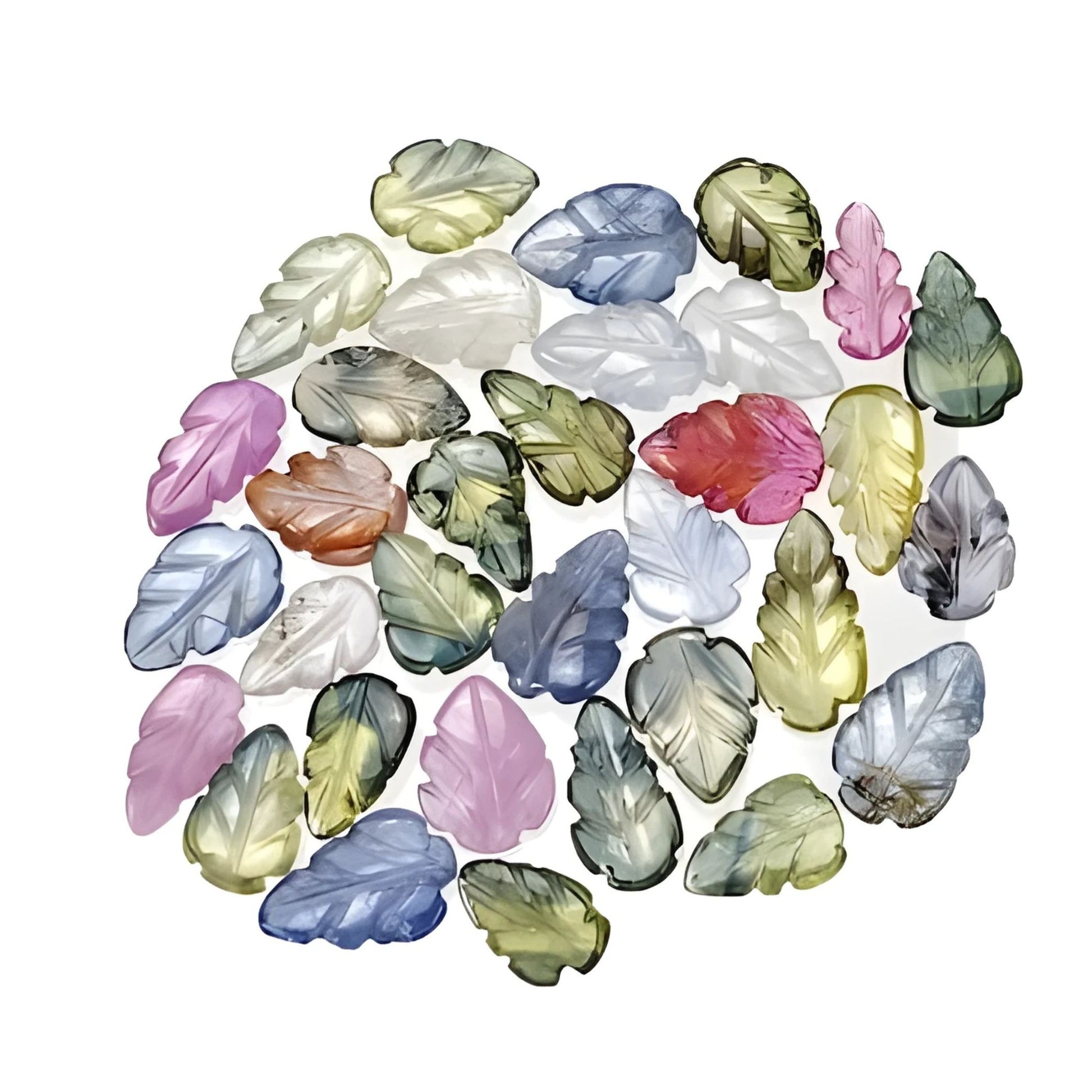 multi sapphire leaves carving