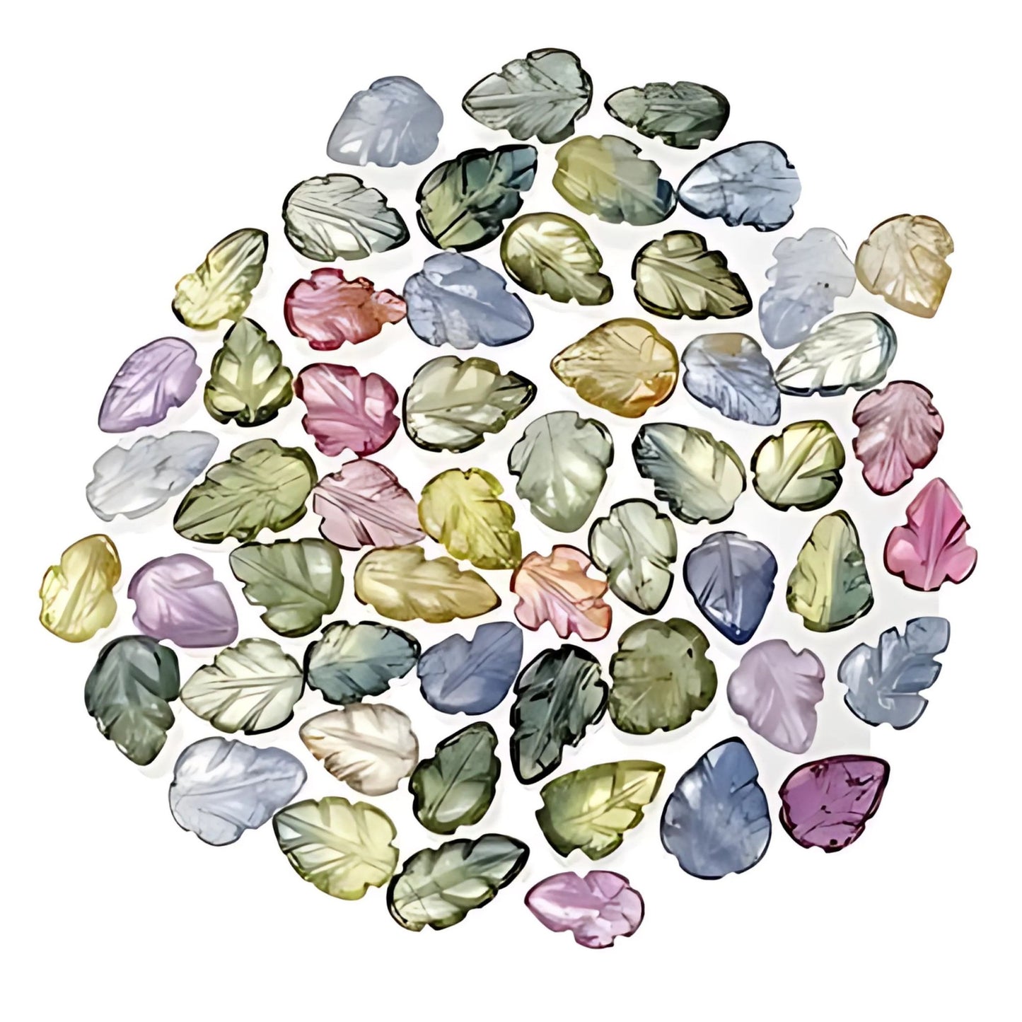 multi sapphire leaves Shape carving