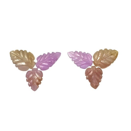 multi sapphire leaves shape carving