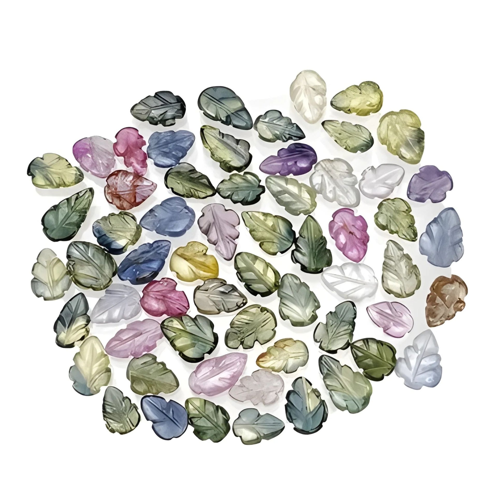 multi sapphire leaves Shape carving