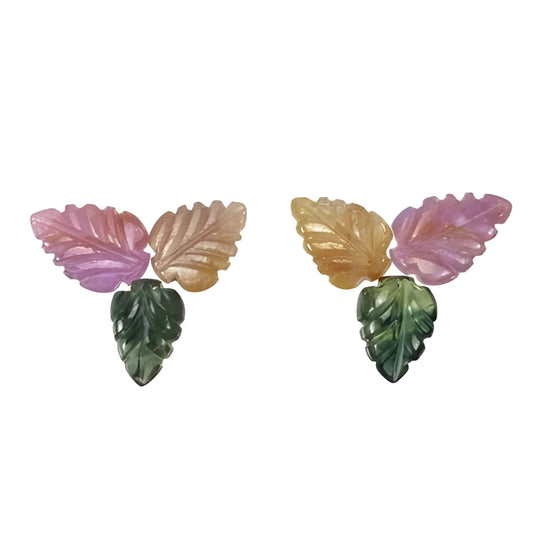 multi sapphire leaves shape carving