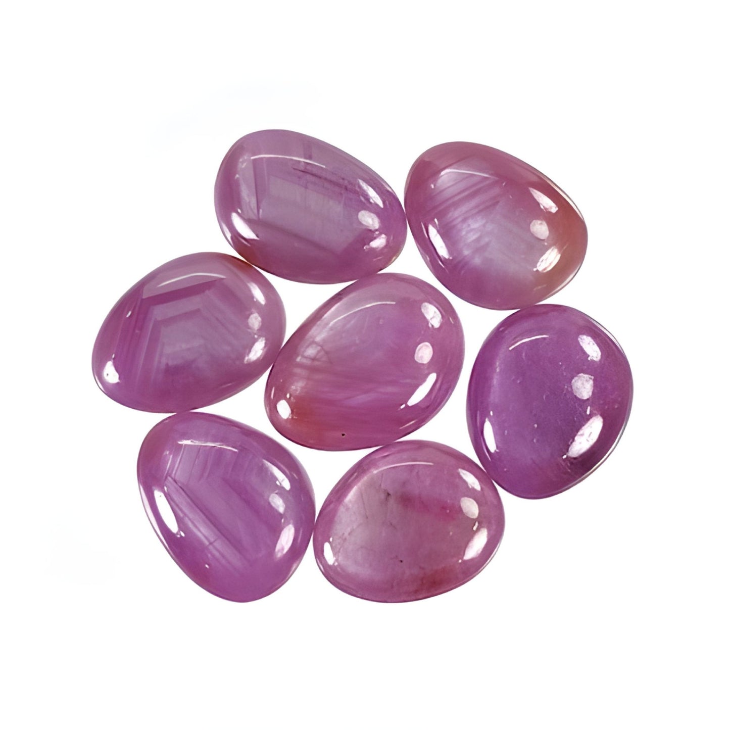 Cabochon saphir rose étoilé