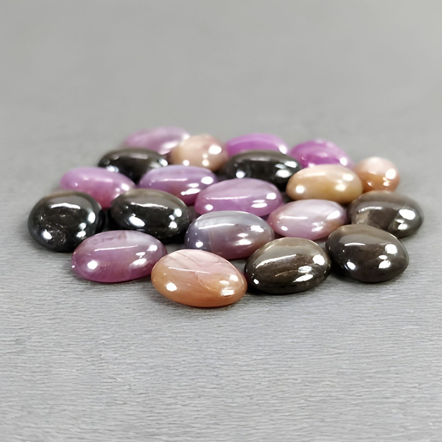 64.50cts Natural Untreated Star Multi Sapphire Gemstone Egg Shape Cabochon 20pcs