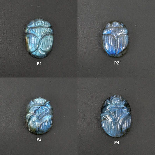 LABRADORITE Gemstone Carving : Natural Untreated Unheated Labradorite Hand Carved Scarabs