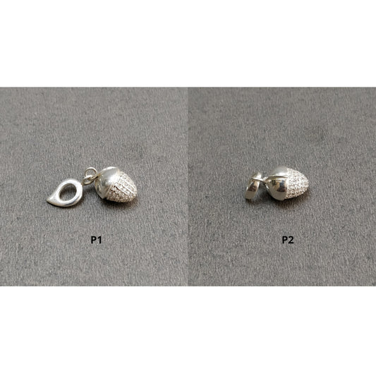 CUBIC ZIRCONIA With 925 Sterling Silver Pendant : 5.00gms(Approx) Fashion Mini Regular Bullet Pendant Normal & Leaf Loop 1" Gift For Her