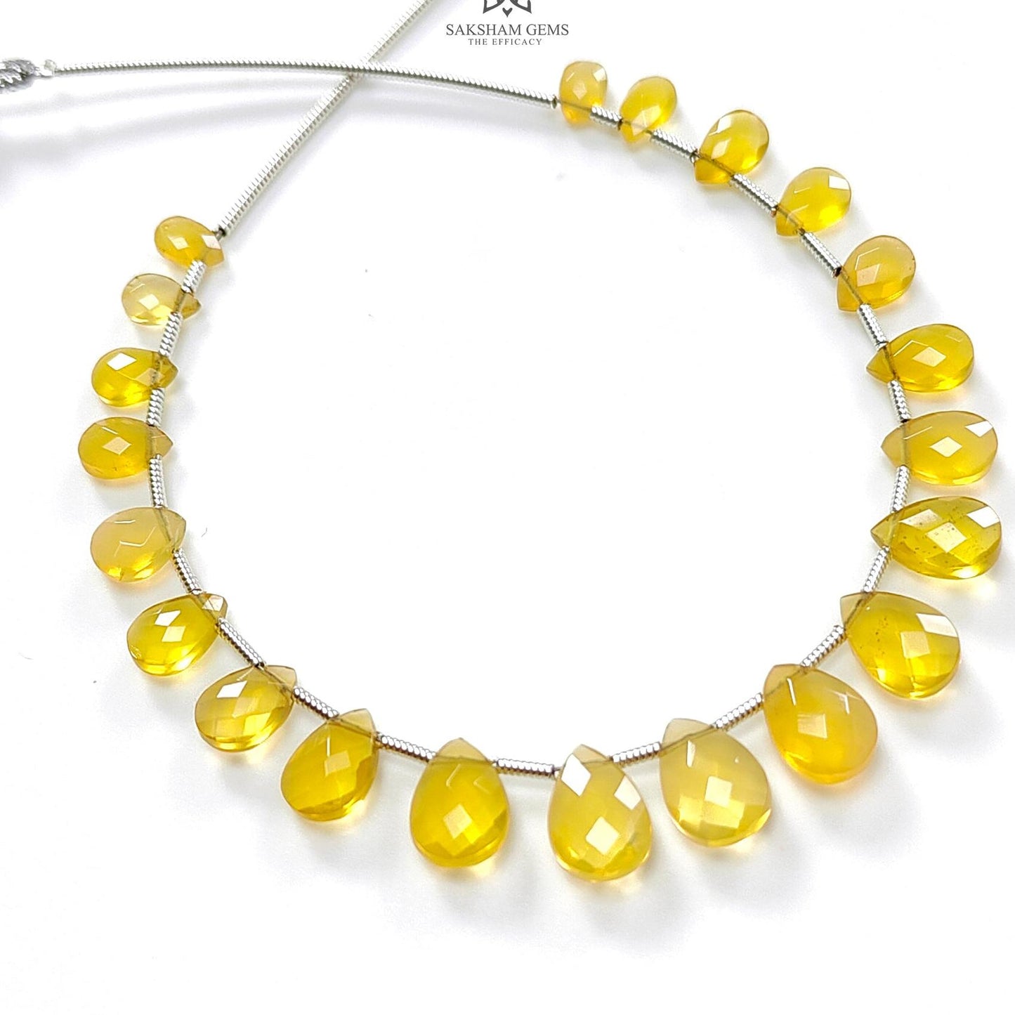 Yellow Opal Faceted Loose Beads: 19.00cts Natural Untreated Opal Gemstone Pear Shape Fancy Cut Beads For Jewelry 6*4mm - 10*7mm 1 Strand
