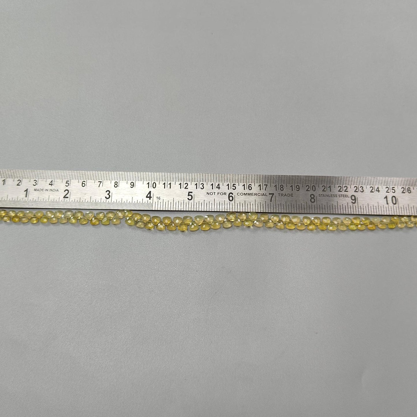 Yellow Opal Faceted Loose Beads: 32.00cts Natural Untreated Opal Gemstone Trillion Shape Both Side Cut Beads 4mm - 6mm 11" Strand