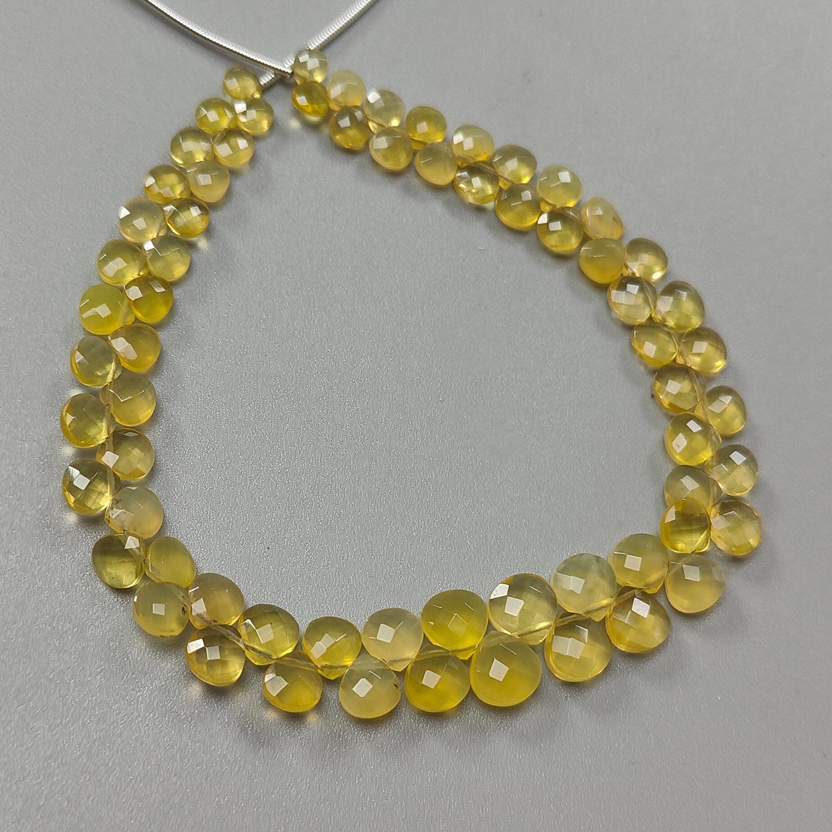 Yellow Opal Faceted Beads