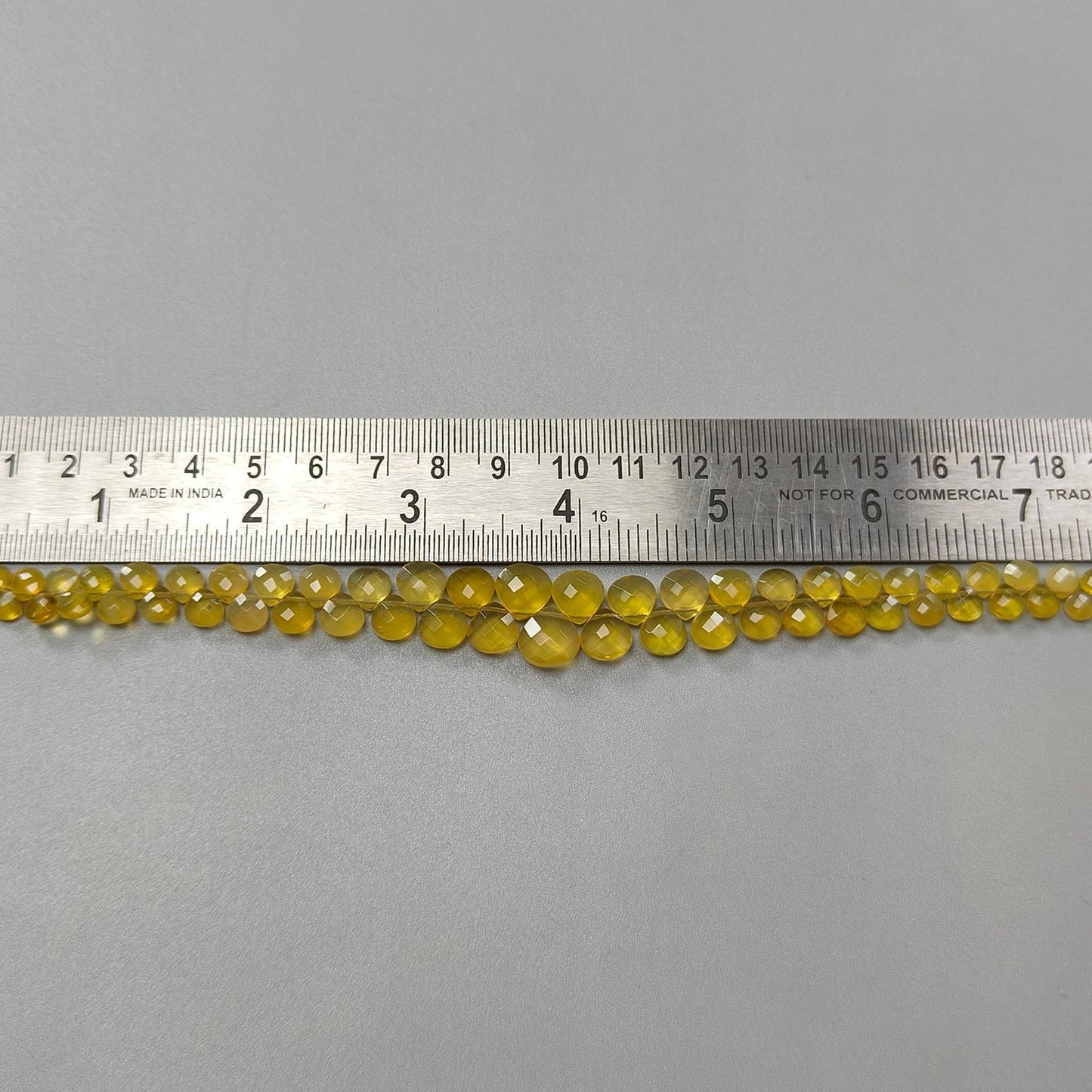 Yellow Opal Faceted Loose Beads: 42.70cts Natural Untreated Opal Gemstone Trillion Shape Both Side Cut Beads 5mm - 10mm 7.50" Strand