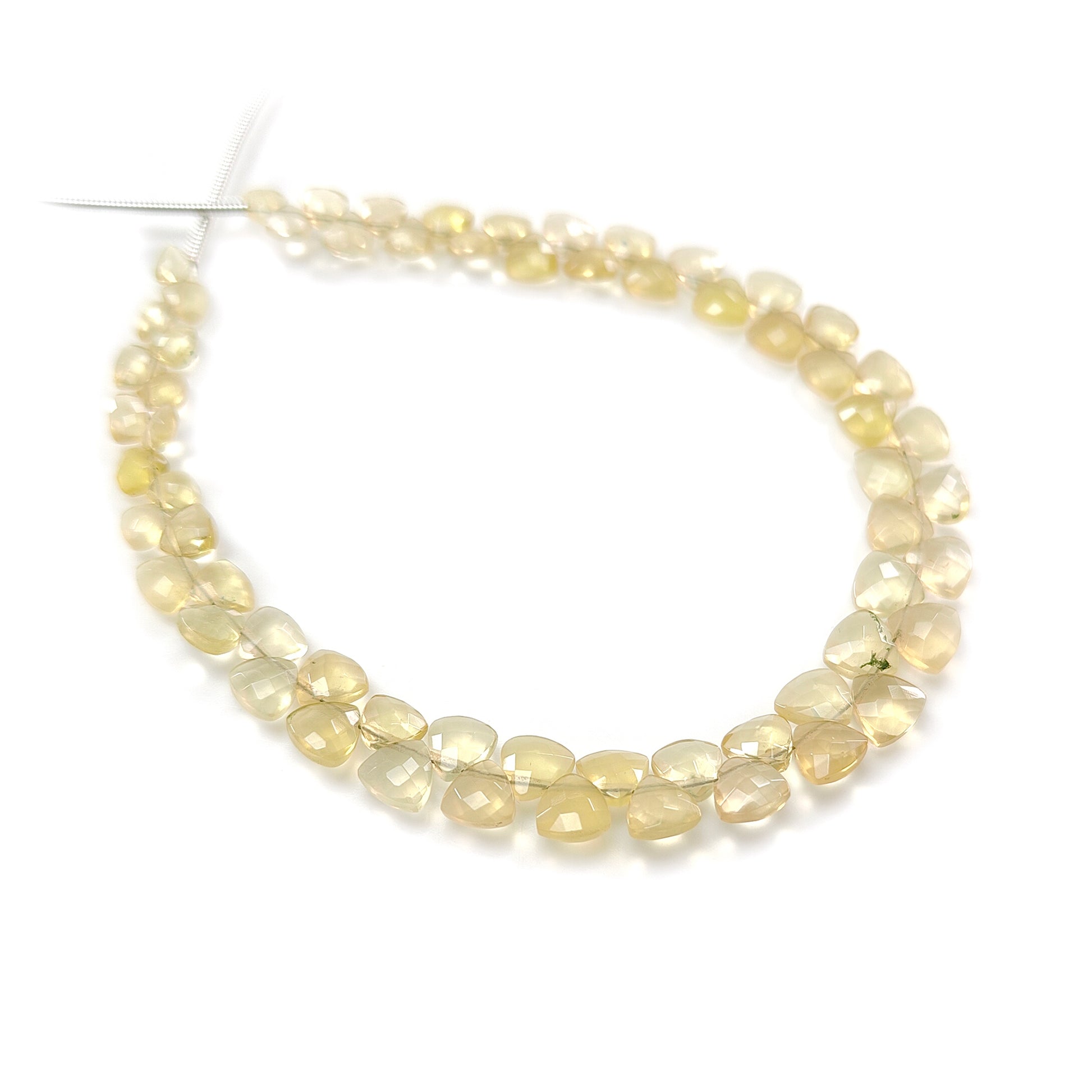 yellow opal triangle faceted loose beads