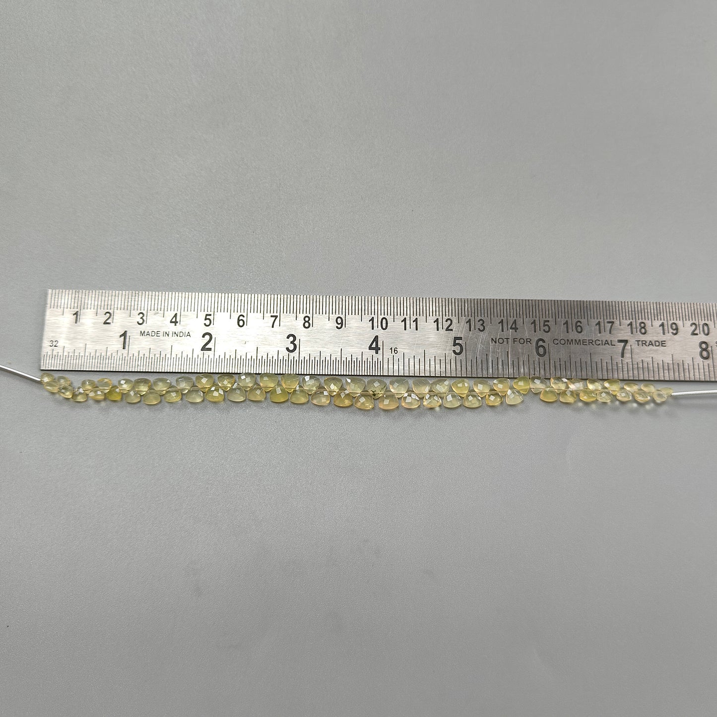 Yellow Opal Faceted Loose Beads: 21.00cts Natural Untreated Opal Gemstone Triangle Shape Both Side Cut Beads 4mm - 6mm 7.5" Strand