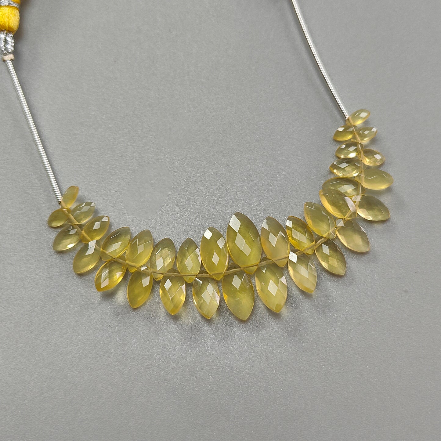 Yellow Opal Faceted Loose Beads: 25.00cts Natural Untreated Opal Gemstone Marquise Shape Both Side Cut Beads 6*3mm - 14*7mm 3.75" Strand