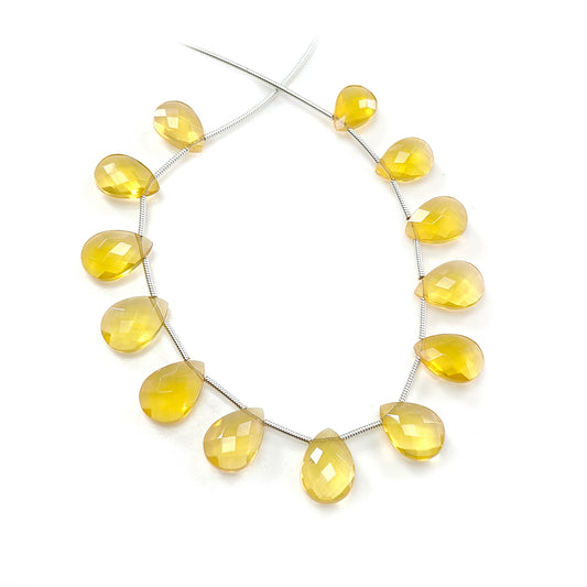 yellow opal faceted pear loose beads