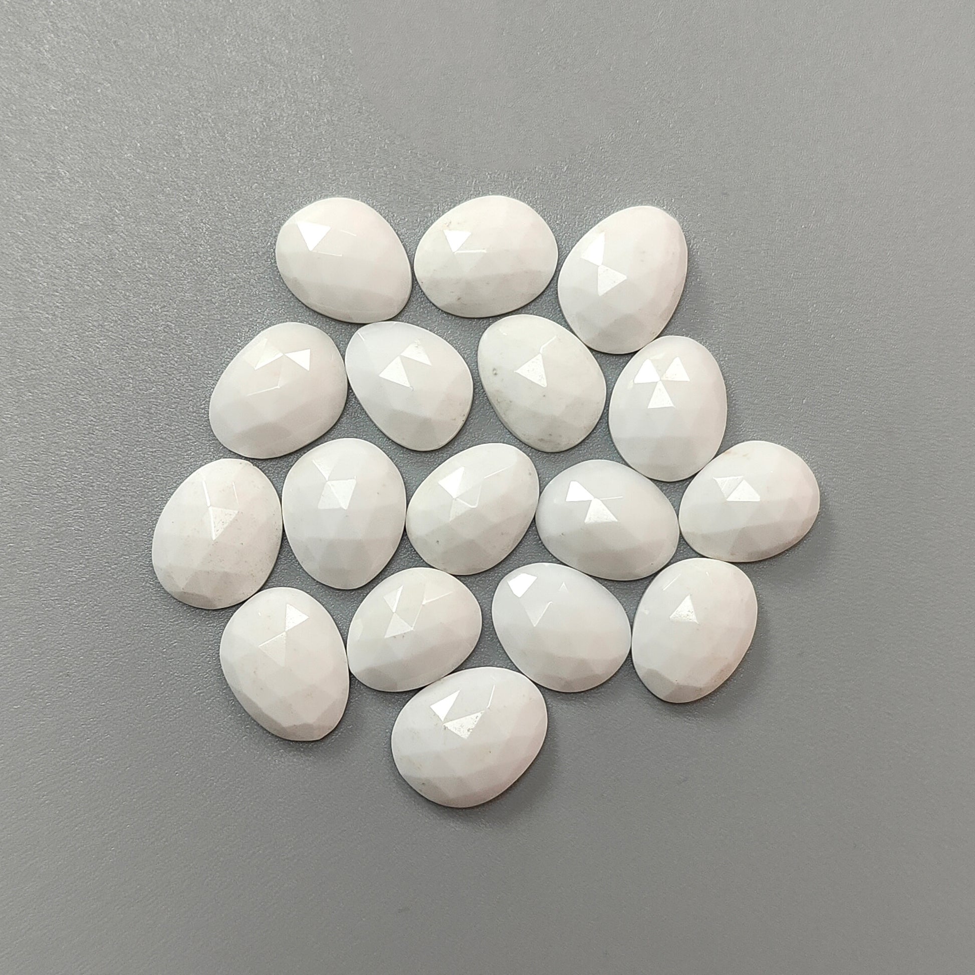 white opal egg shape rose cut slices