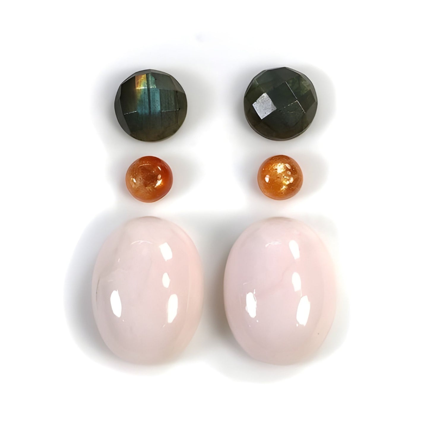 opal, labradorite & sunstone cabochon gemstone