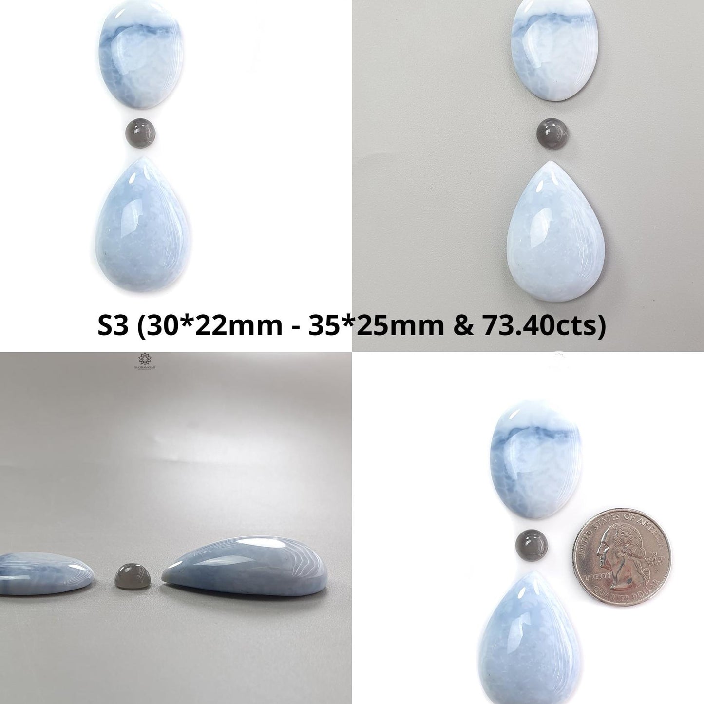 Moonstone, Malachite & Opal Gemstones: Natural Untreated Star Moonstone, Blue Opal Pear Oval, Round Cabochon, Baguette Flat Slice