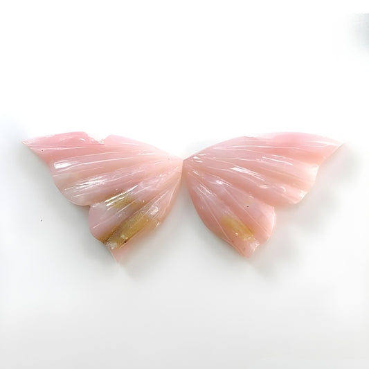 pink opal butterfly shape carving