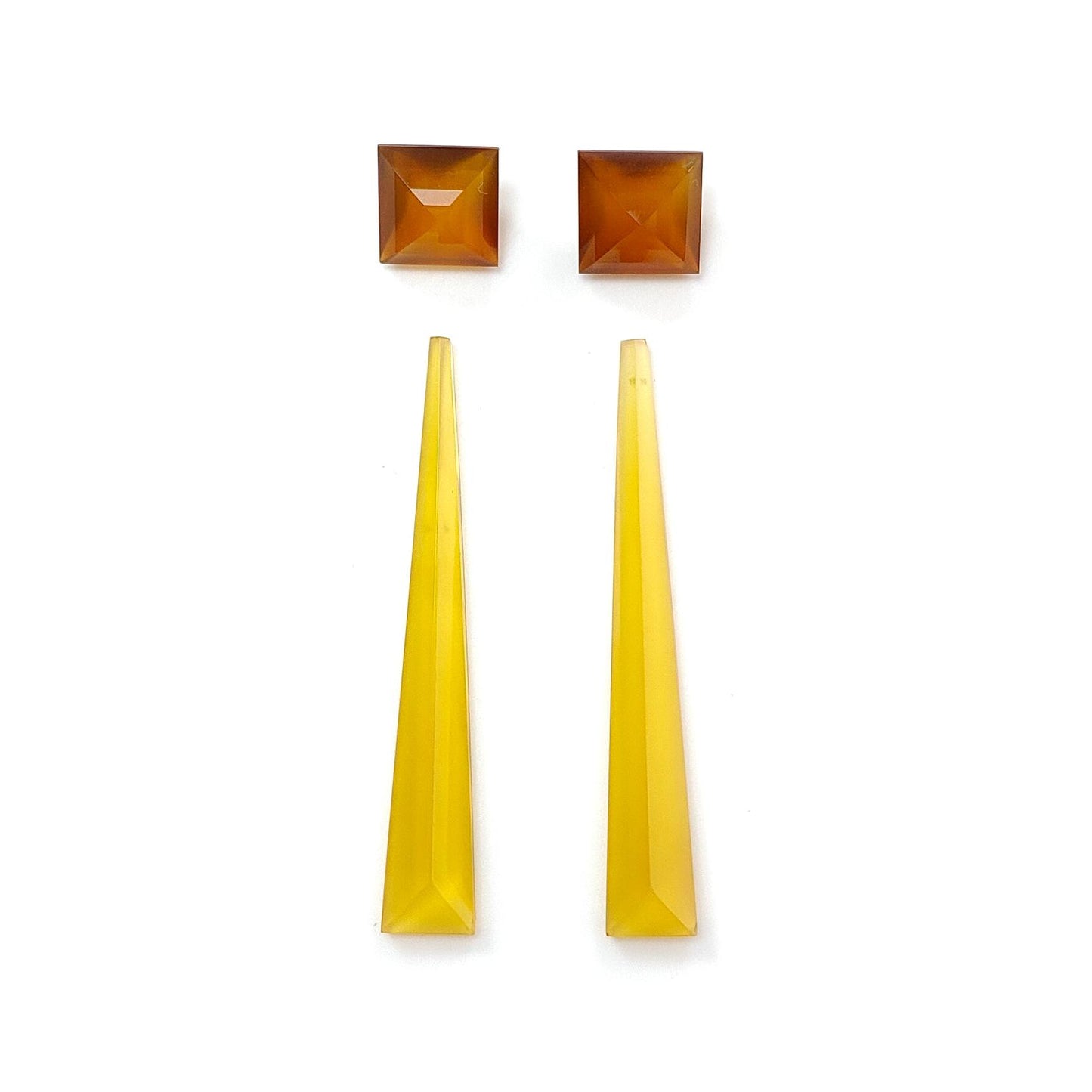 Multi Color Onyx Gemstone Faceted Cut: Natural Onyx Fancy Shape Step Cut 4pcs Set for Jewelry