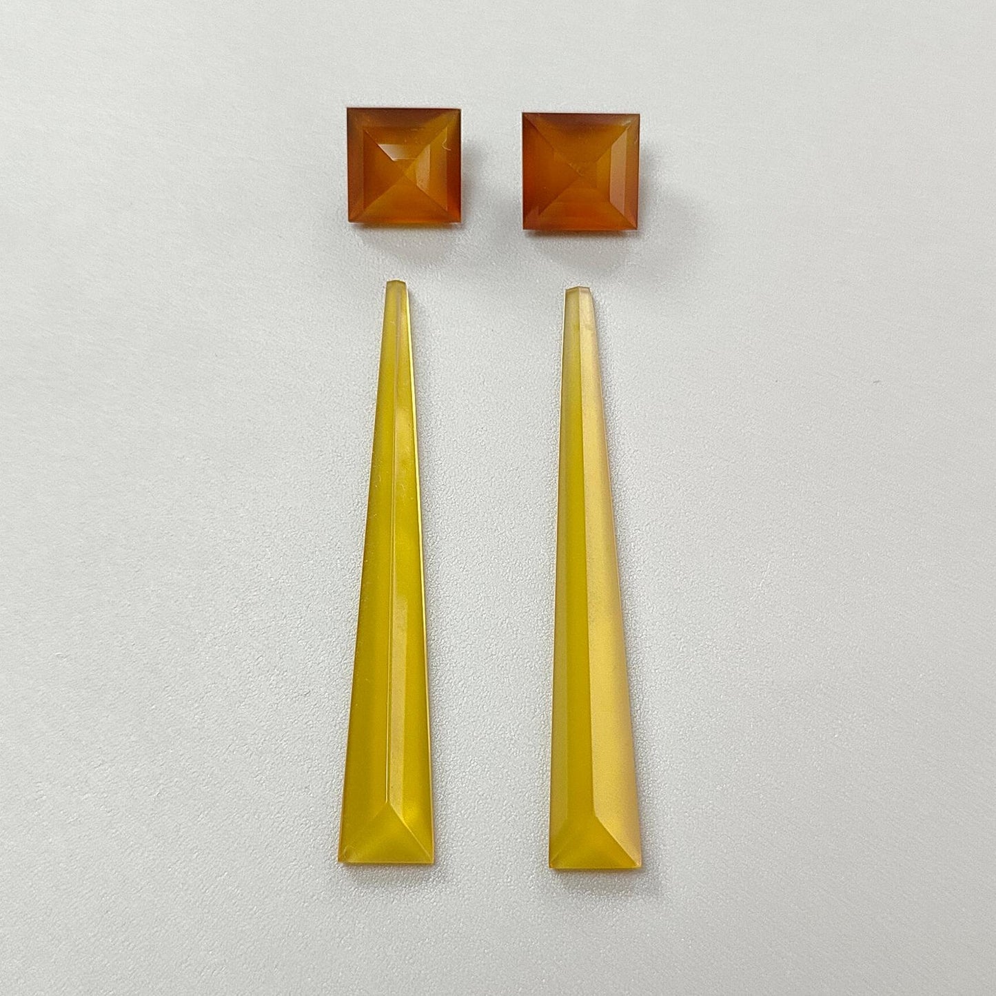 Multi Color Onyx Gemstone Faceted Cut: Natural Onyx Fancy Shape Step Cut 4pcs Set for Jewelry