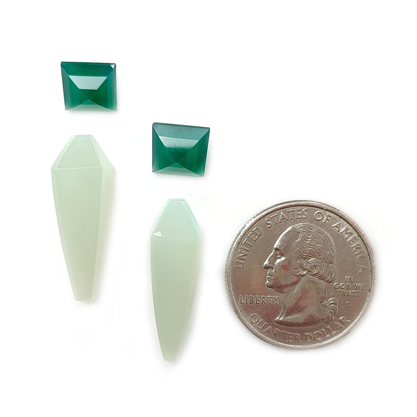 Multi Color Onyx Gemstone Faceted Cut: Natural Onyx Fancy Shape Step Cut 4pcs Set for Jewelry