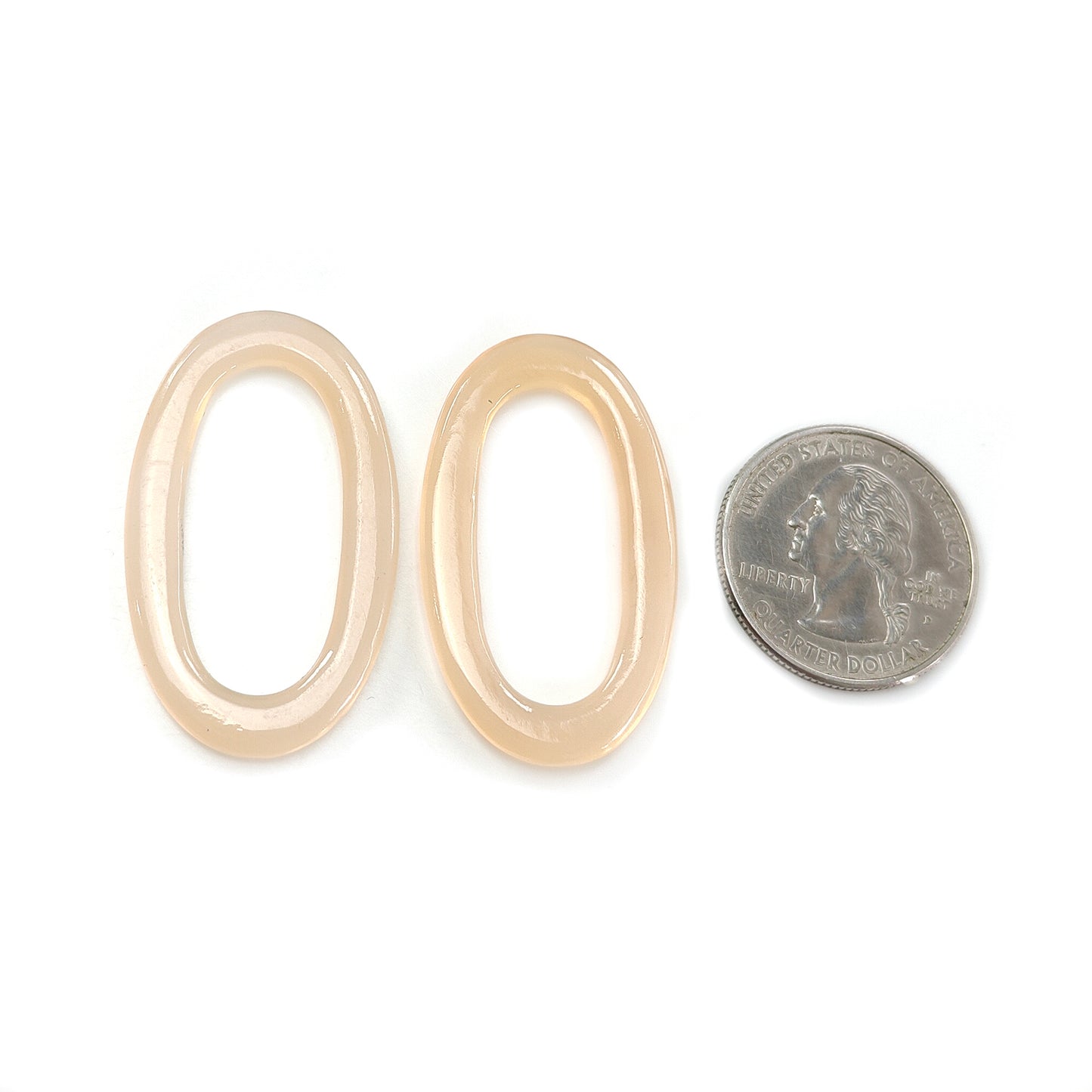 25.20cts (Approx) Peach Onyx Cabochon Natural Gemstone Oval Shape Pair