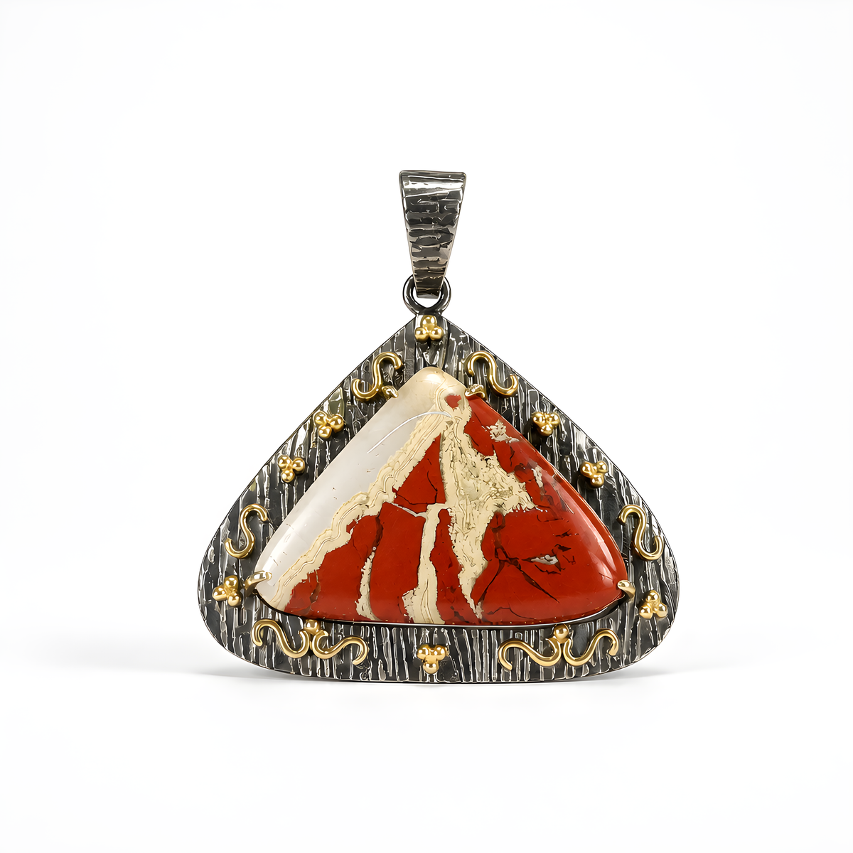 Red Jasper Gemstone Silver Pendant