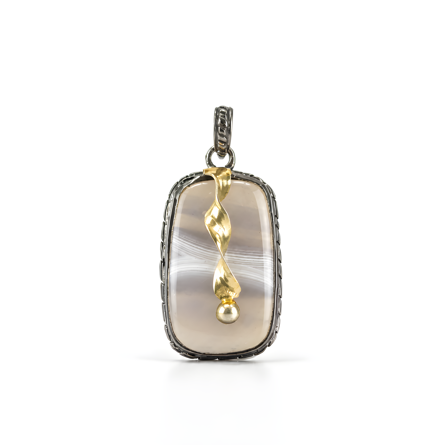 agate gemstone silver pendant