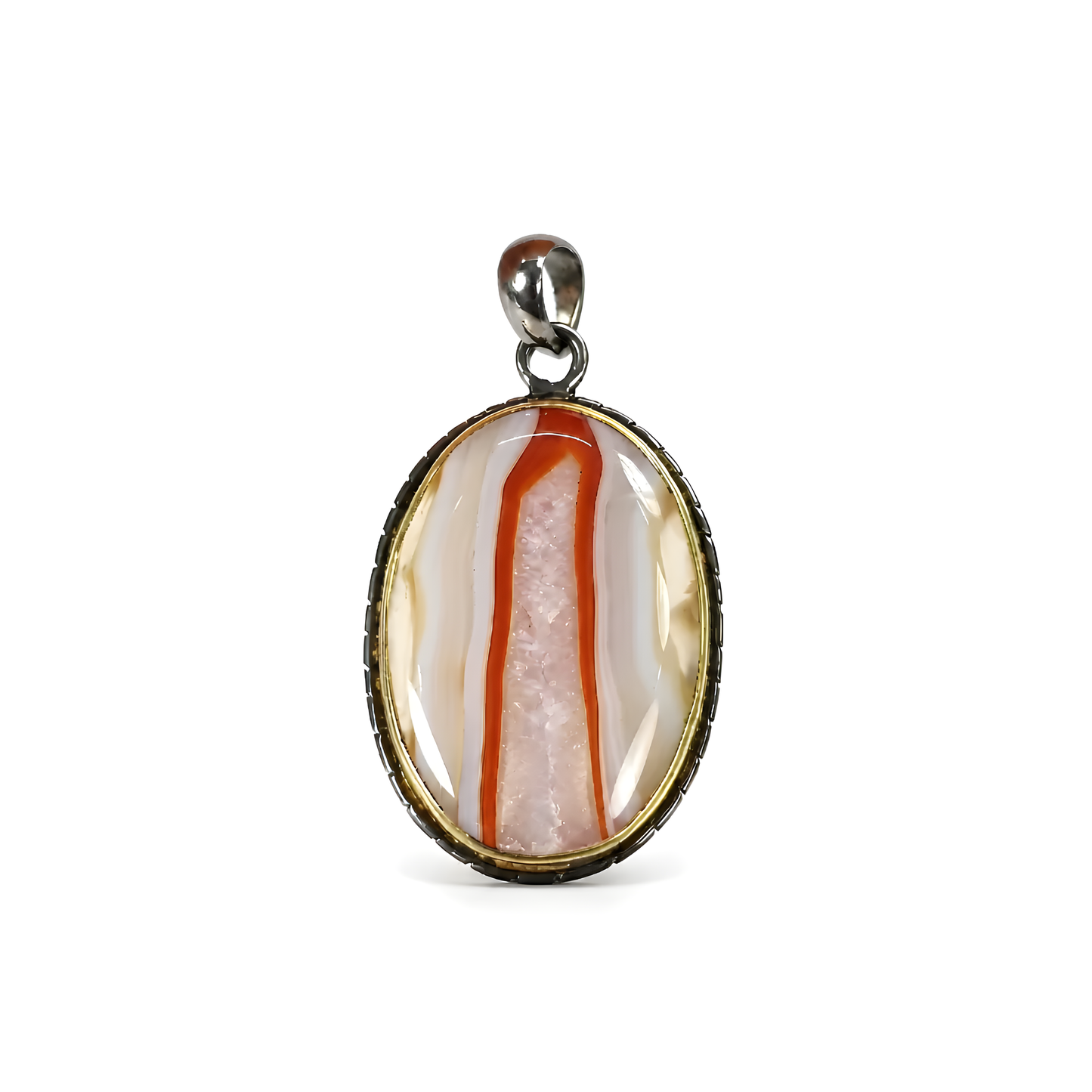 Agate Gemstone Silver Pendant